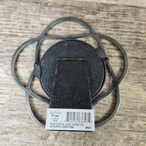 Berkeley Designs Jewel Open Work Antiqued Metal Frame Deep Purple Gemstones 2.5" - Picture 4 of 7